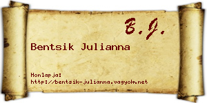 Bentsik Julianna névjegykártya